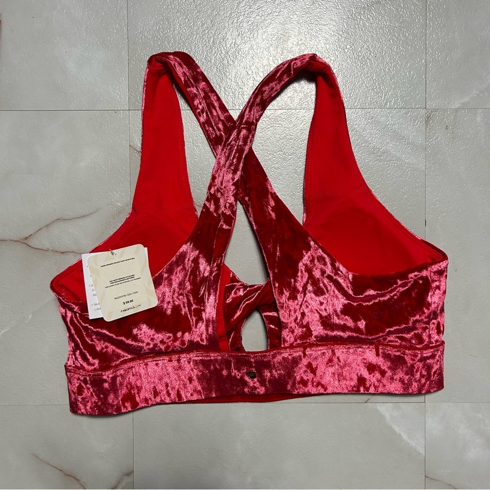 Fabletics Red Velvet Sports Bra - Picture 7 of 9